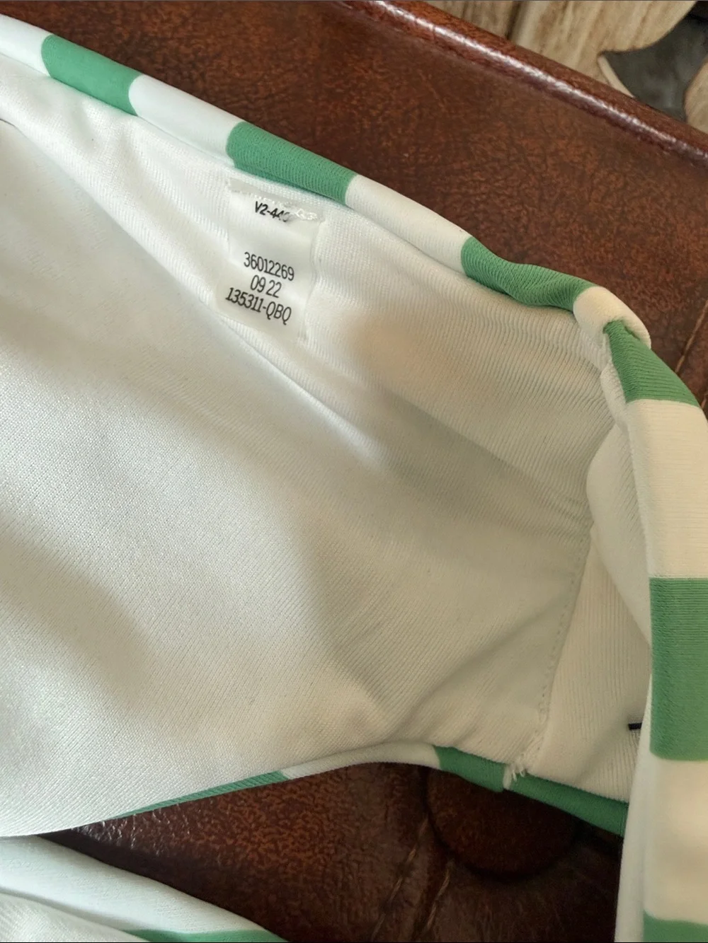 Victoria's Secret Green & White Striped Bikini Bottoms